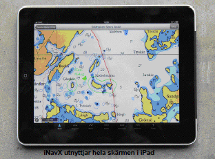 Så här ser vi gärna sjökortsbilden i vår surfplatta. &Auml;nnu bättre blir det om Navionics köper nya sjökortsunderlag från Sjöfartsverket