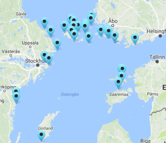 EU projektet Smart Marina har en budget på närmare 90 miljoner kronor för att rusta upp 31 gästhamnar i området centrala &Ouml;stersjön (kartan ovan). Tillsammans med det andra projektet - Seastop - kommer 50 hamnar att rustas upp för 130 miljoner kronor. EU finansierar 75 % av kostnaden.