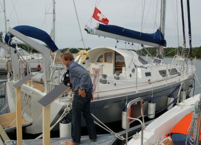 Från Frankrike kommer aluminiumsegelbåten Boreal 44. Med uppfälld köl går den cirka en meter djupt.