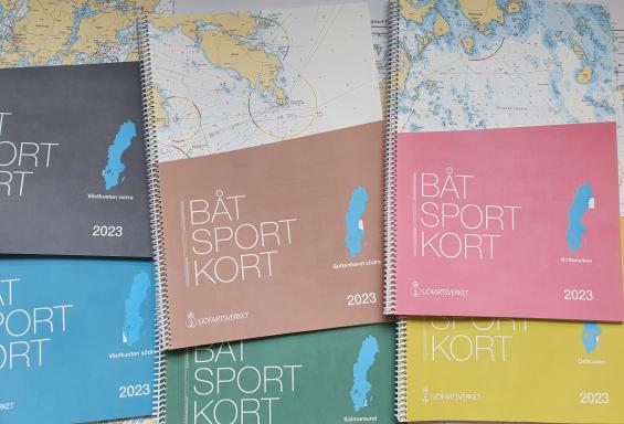 Sjöfartsverkets Båtsportkort är i formatet A3.