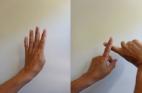 <ul><li>Fyra och en halv markeringar ut (45 meter) (fyra fingrar i luften följt av vänster pekfinger delat på mitten horisontellt av höger pekfinger)</li></ul> 