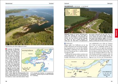 Exempel på hur hamnar och platser presenteras i nya hamnguiden över bland annat Vänern och Vättern.